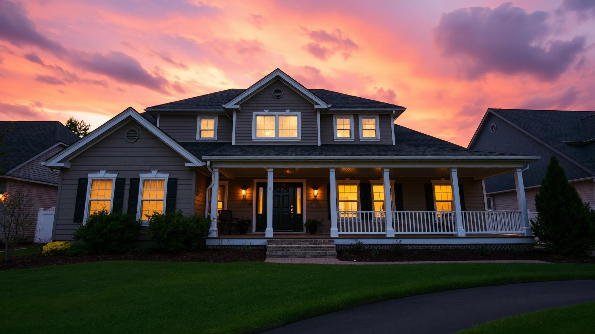 Beautiful home at dusk